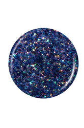 Translucent purple and blue glitters opal shape swatch color Pantone in white color background
